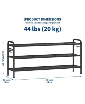 Metal Shoe Rack with Adjustable Flat or Tilt Shelves, Space Saving Shoe Storage Organizer for Entryway, Closet or Bedroom