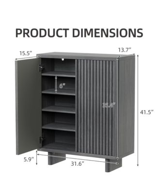 2 Piece 5 Tier Shoe Cabinet Set with Fluted Doors and Adjustable Shelves, Entryway Hallway Storage Organizer