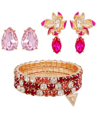 3-Pc. Metal-tone Bracelet and Stud Earrings Set
