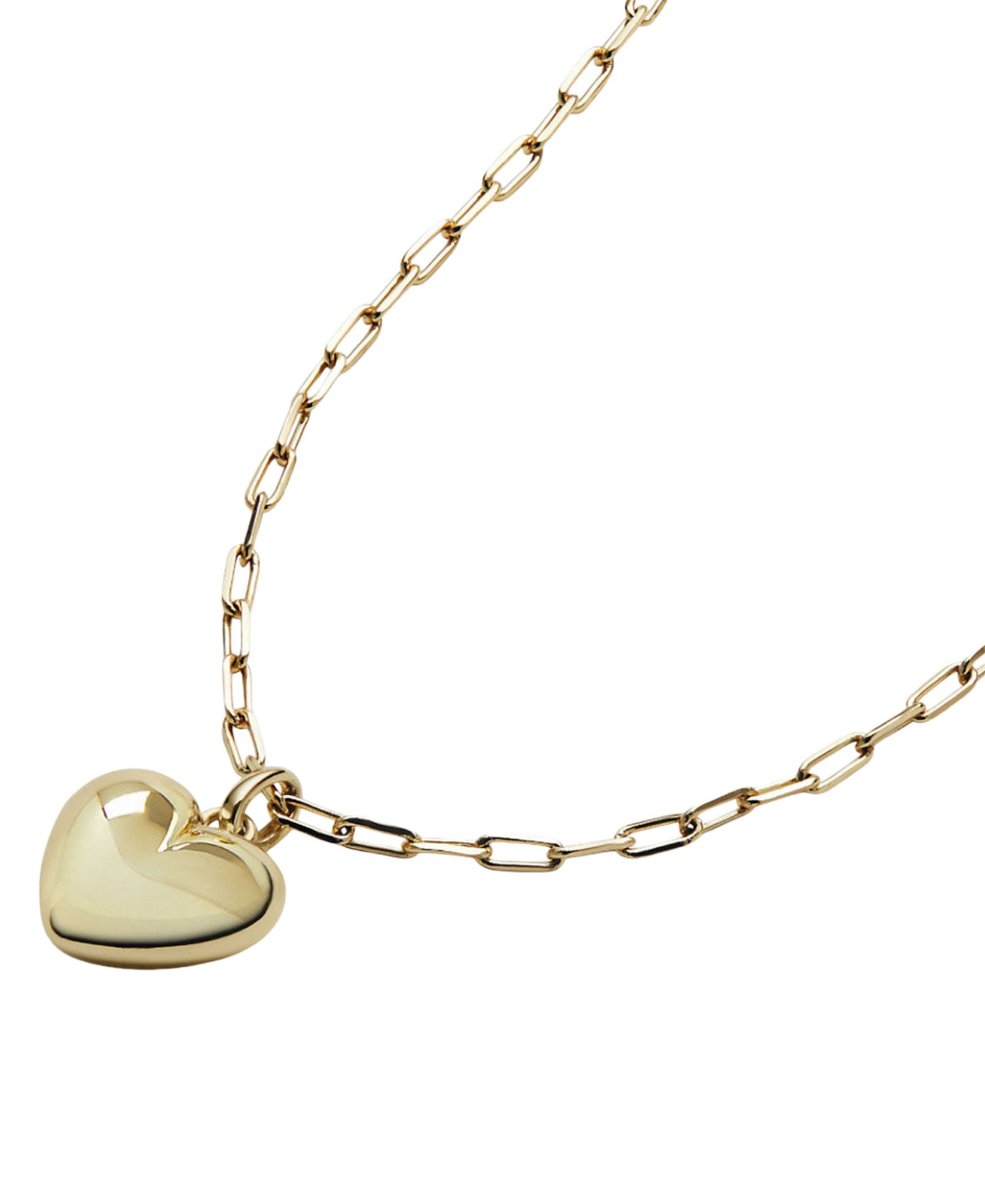 Lev Puffed Gold-Plated Heart Necklace