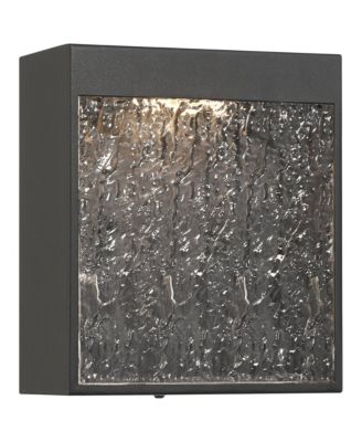 Sofia High Modern Outdoor Wall Light Fixture Mount Porch House LED Bulb Hammered Glass Shade