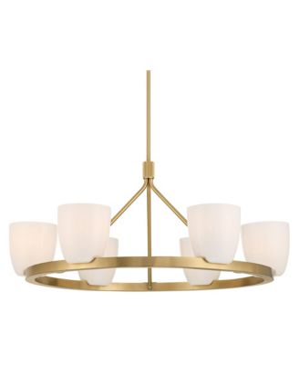 Yvette Wide Antique Brass 6-Light Chandelier