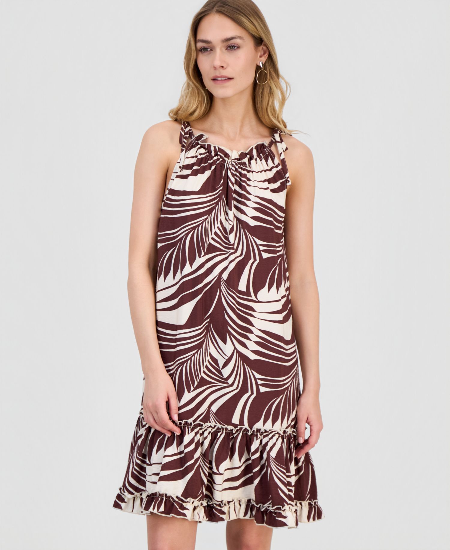 Women's Printed Halter A-Line Dress