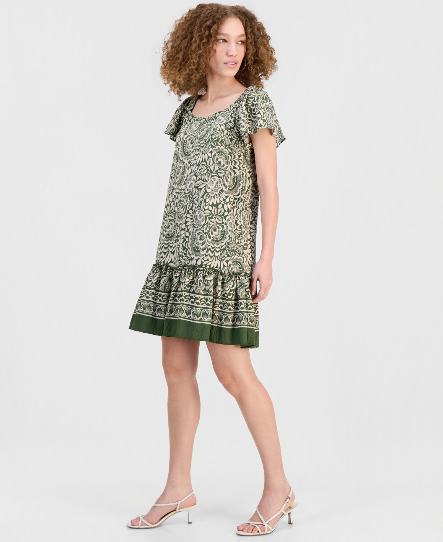 Women's On/Off-The-Shoulder Ruffle-Hem Dress