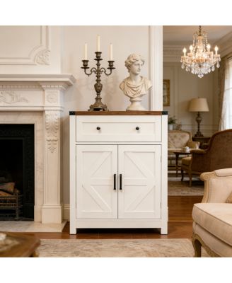 Farmhouse Barn-Door Storage Cabinet/Coffee Bar Buffet