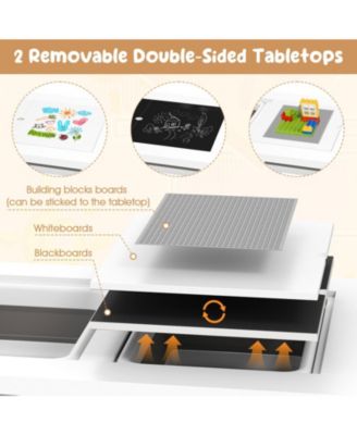 Kids Sensory Table and Chair Set with Foldable Bins and Paper Roll