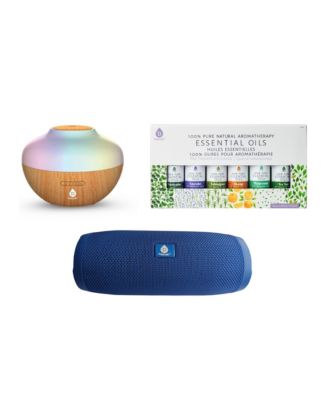 Pursonic Ultrasonic Diffuser 360degrees Speaker and Essential Oils Set - Blue 80$