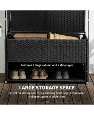 Deck Box w/ Outdoor Towel/Shoe Rack, Inner Liner,