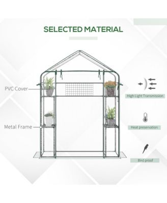 56" x 29" x 77" Small Walk-in house w/3 Tier Shleves, Windows