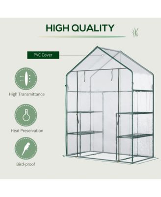 56" x 29" x 77" Small Walk-in house w/3 Tier Shleves,