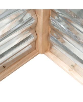 Raised Garden Bed with house Wooden Cold Frame Natural