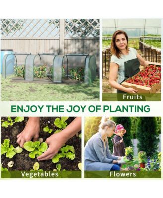 Portable Tunneled house with 3 Zippe Doors, PE Cover