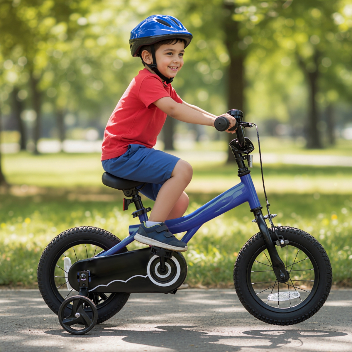 Slickblue Kids Adjustable Bike with Removable Training Wheels for Easy Learning