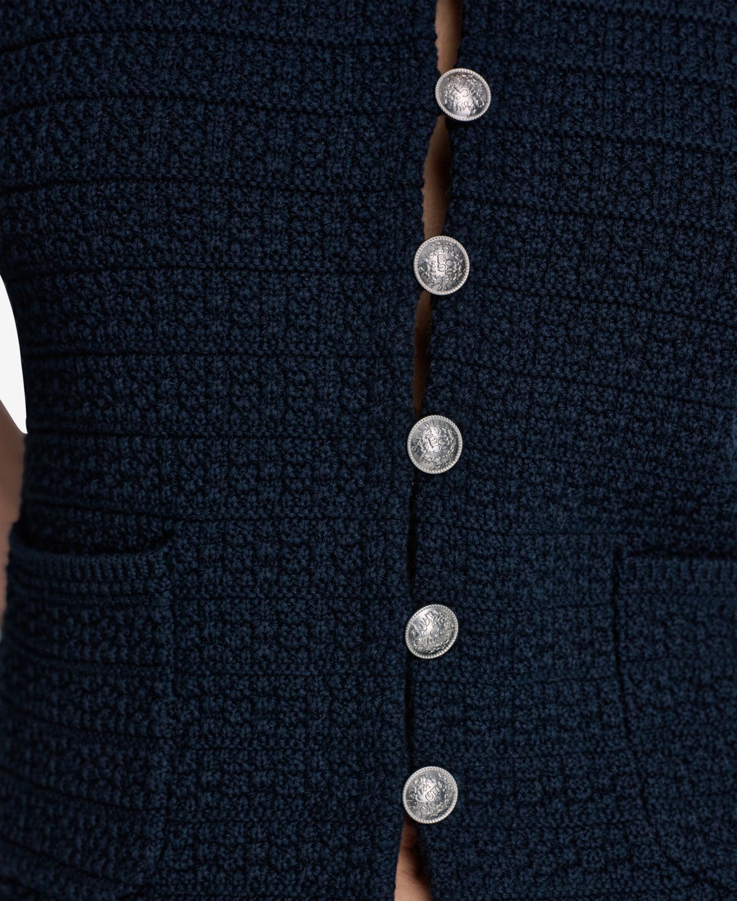 Женский кардиган BCBG Tweed Short-Sleeve Cropped Cardigan, цвет: Синий — фото 9