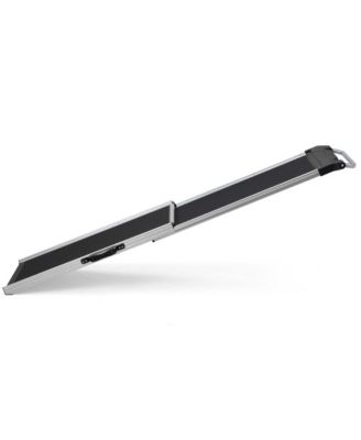 Foldable Aluminum Dog Car Step Ramp with PVC Handle, Non-Slip Foot Mats for Most Sized Dogs, Pet Ladder