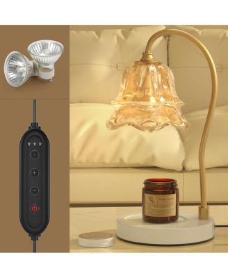 Dimmable Candle Warmer Lamp with Timer and 2 Bulbs for Home Decor