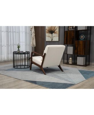 Mid Century Modern Accent Chair with Wood Frame & Waist Cushion