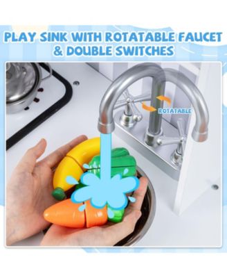 Kids Kitchen Playset with Real Lights and Sounds Pretend Toy