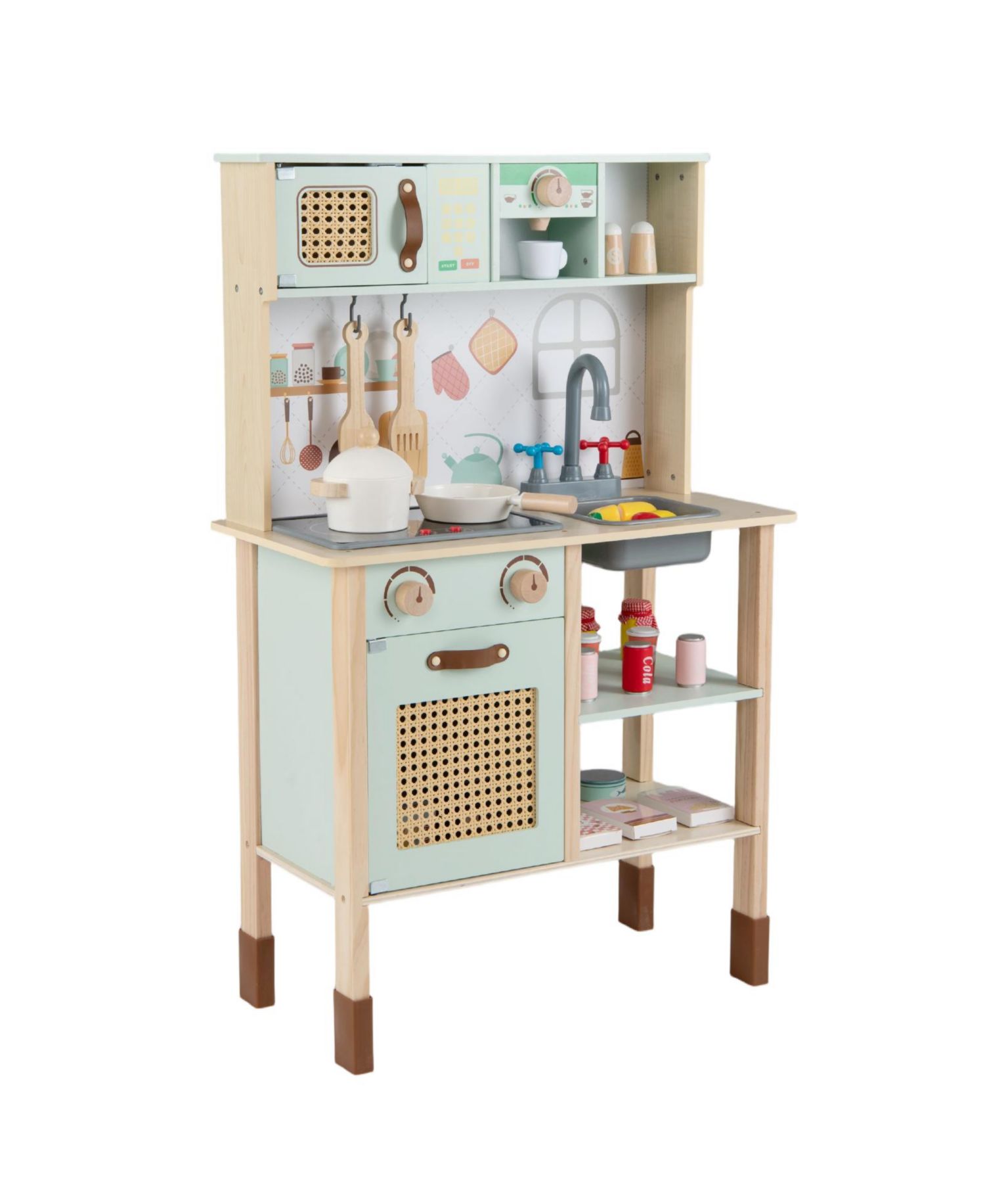 Wooden Retro Play Kitchen With Lights and Sounds