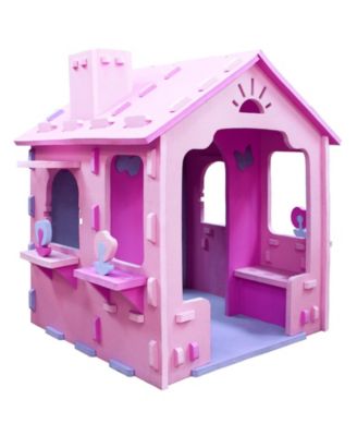 Indoor Cottage Playset with Roof and Chimney for Creative Play