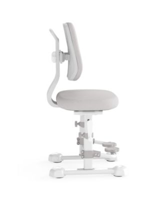 Kids Study Chair with Double Backrest, Adjustable Height and Footrest