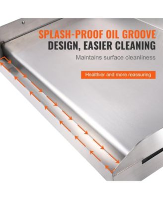 23.5 x 16 Inch Stainless Steel Stove Top Griddle with Handles and Oil Groove