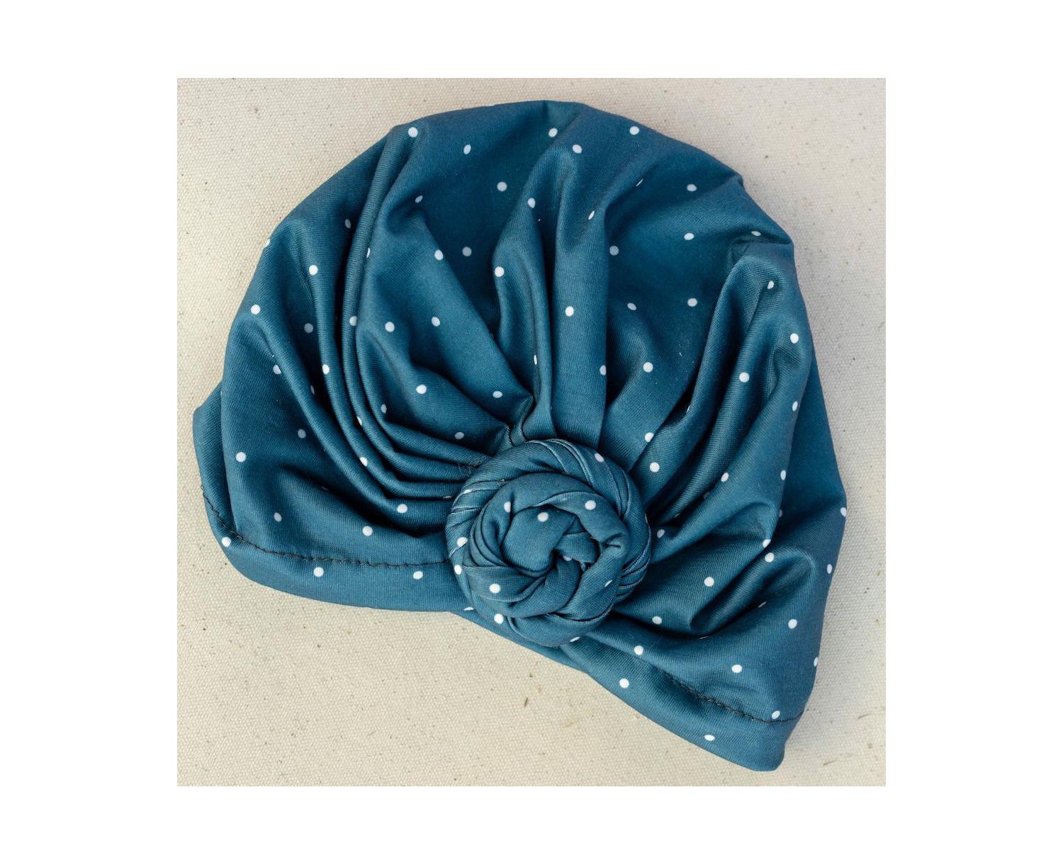 Women's Luxe Bamboo Hope Turban Dark Jade Polka Dot