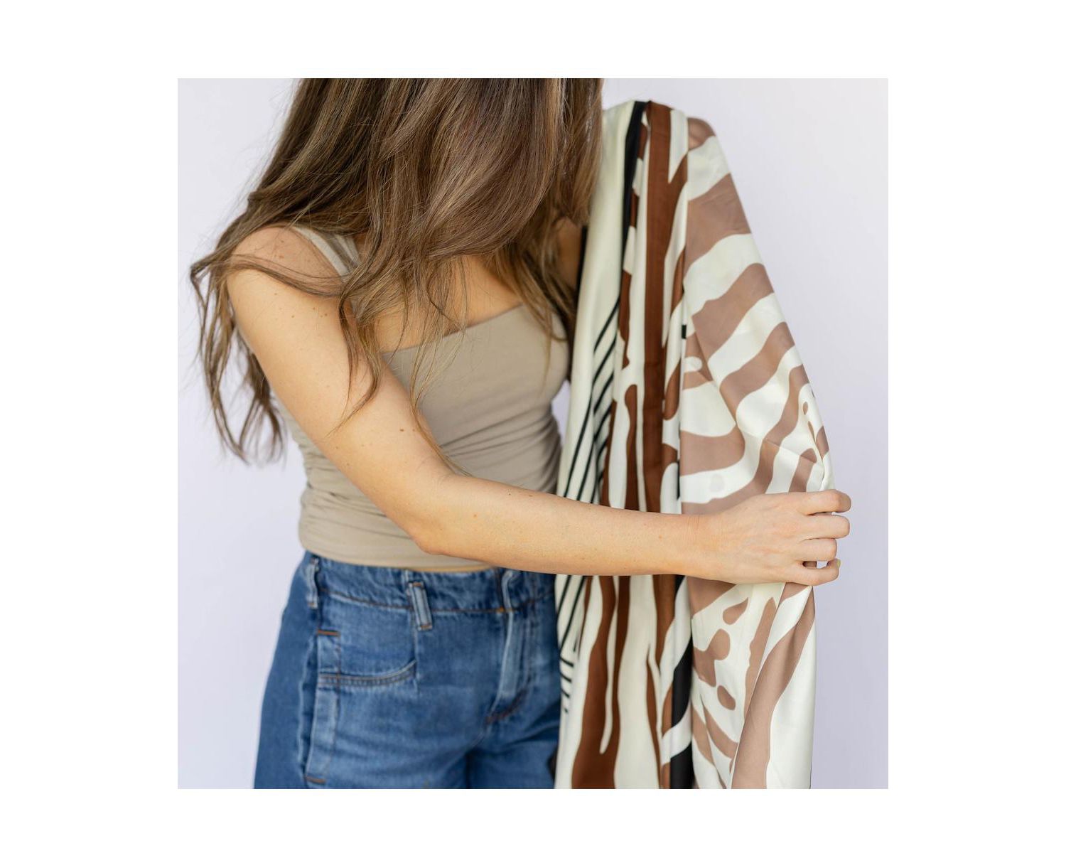 Women's Satin Striped Headscarf