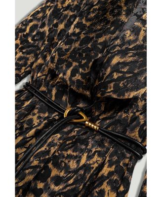 Women's Printed Leopard Belted Jacket