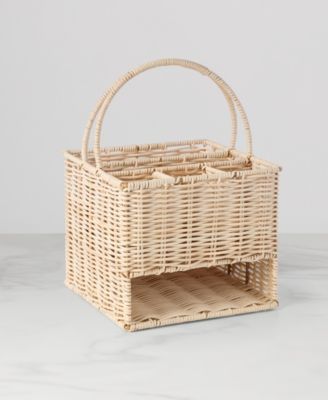 24 Seven Outdoor Living Real Rattan Flatware Storage Caddy