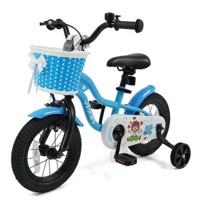 Toddler Bicycle with Training Wheels and Front Basket for Kids