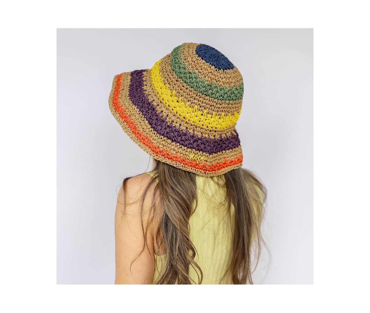 Женская панама Headbands of Hope Raffia Woven Bucket Hat, цвет: Разноцветный — фото 5