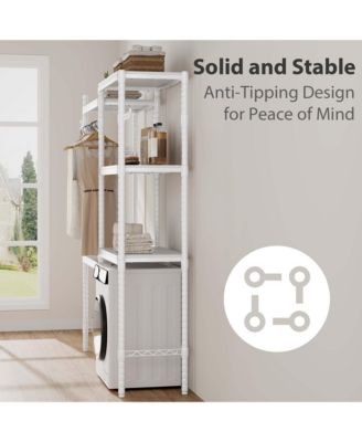 5-Tier Over-The-Washer Shelf - Adjustable Height Laundry Organizer, for Bathroom, Laundry Room