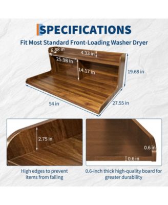 2-Tier Washer and Dryer Countertop Organizer Shelf - Space-Saving Laundry Room Storage