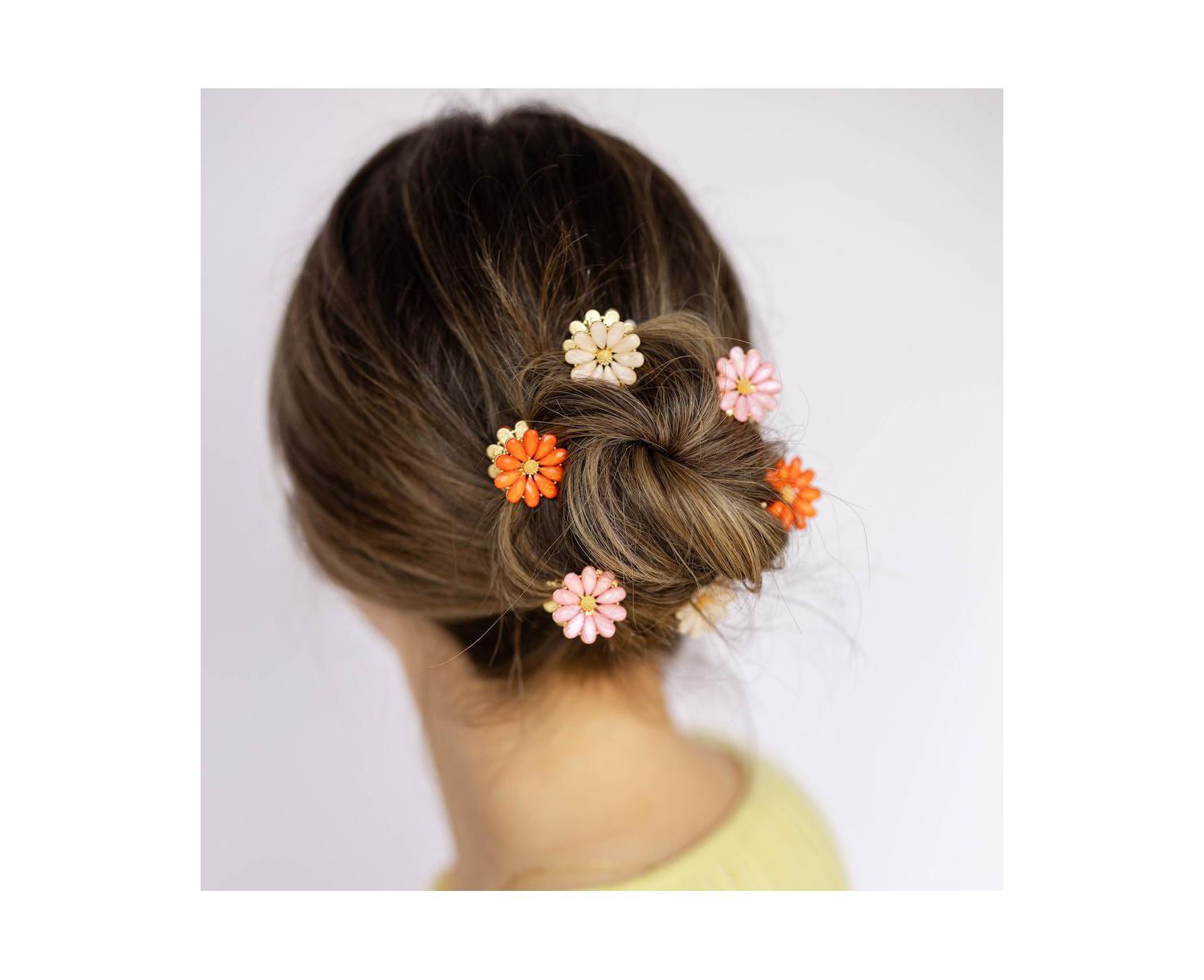 Women's Mini Claw Clip Set of 6 - Daisy Blooms