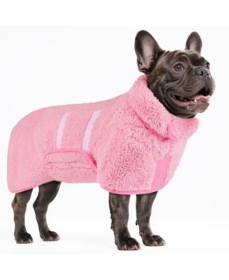 Aronkl Dog Bathrobe Quick Drying Super Absorbent Soft Warm Adjustable Machine Washable Pet Towel Supplies - Pink 42$