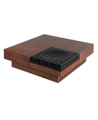 Modern Extendable Coffee Table with Storage, Multi-Functional Sliding Top Center Table with Drawers for Living Room