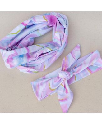 Women's Limited Edition Luxe Tube Turban - Cotton Candy Skies Marble