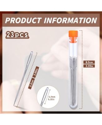 23pcs Large Eye Sewing Needles Hand Leather Embroidery Crafts Repair Plastic Bottle