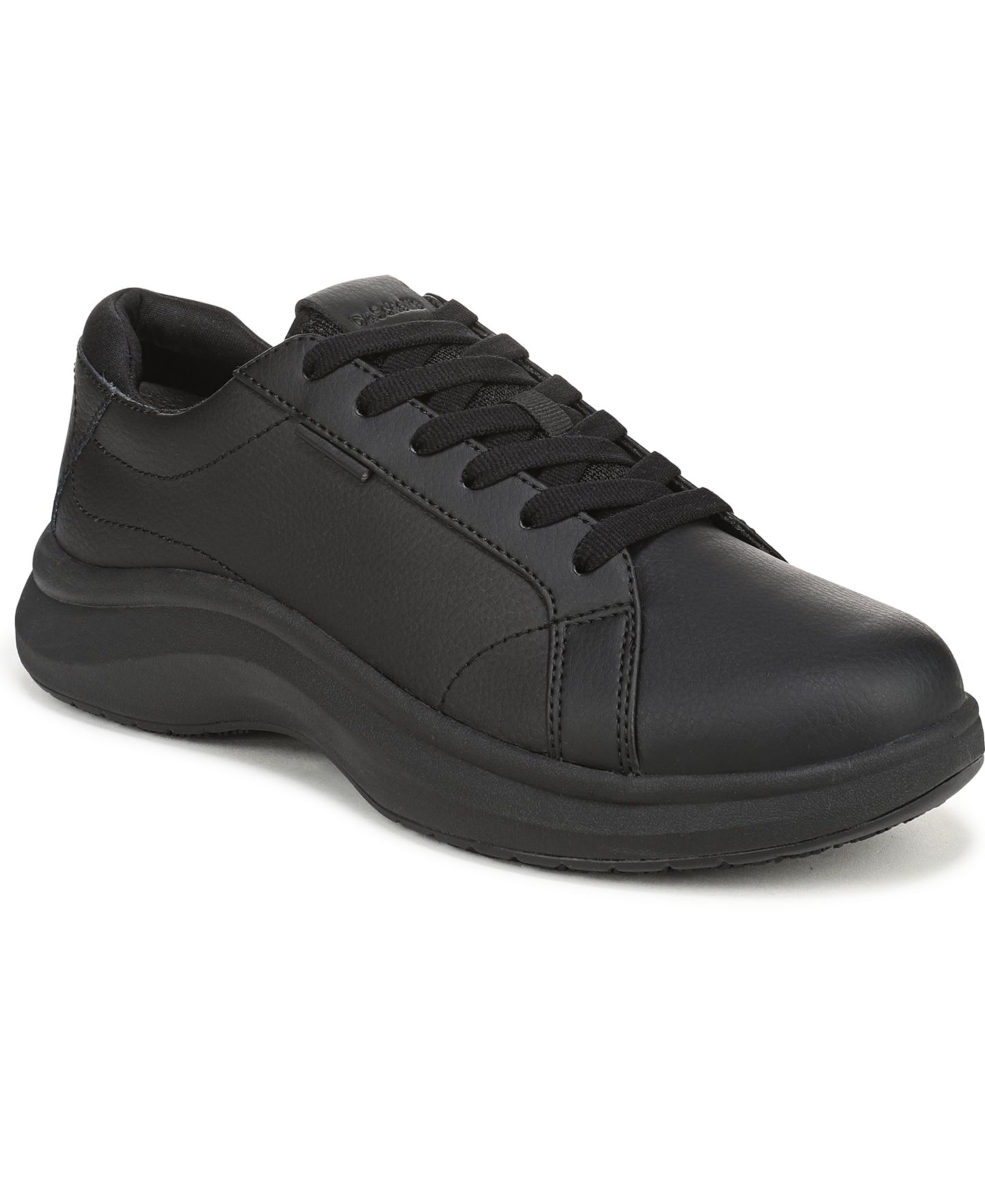 Женские кроссовки Dr. Scholl's All Good Slip Resistant Lace-Up, цвет: Чёрный кожаный — фото 1