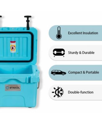 16-Quart Portable Insulated Hard Cooler with 4-Day Ice Retention and 2 Cup Holders