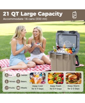 21-Quart Injection Molded Hard Cooler with 5-Day Ice Retention