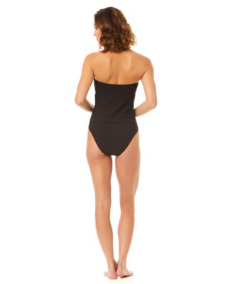 Women's Strapless Bandeau Neck Bow Tankini Top