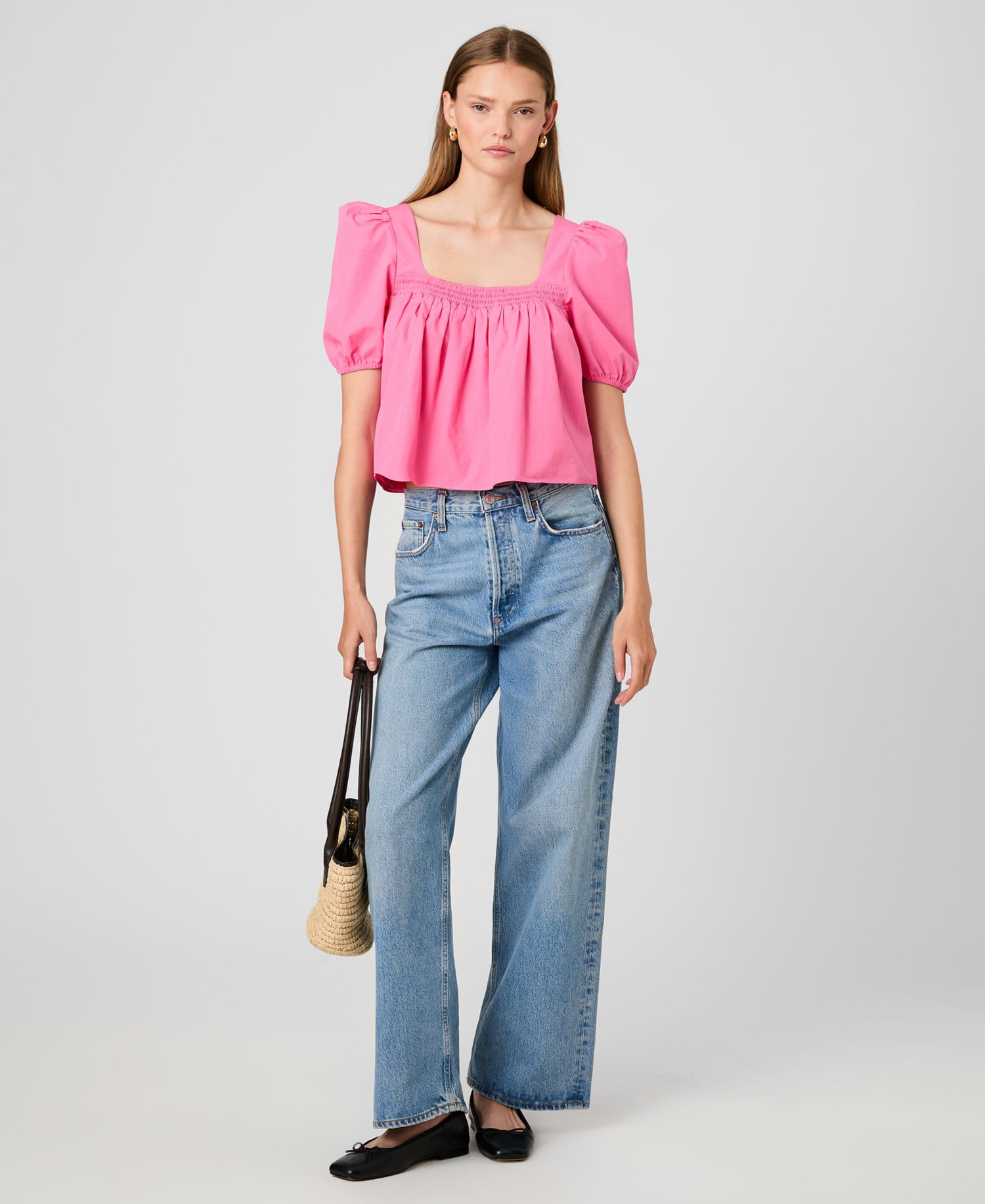 Women's Short-Sleeve Square Neck Top