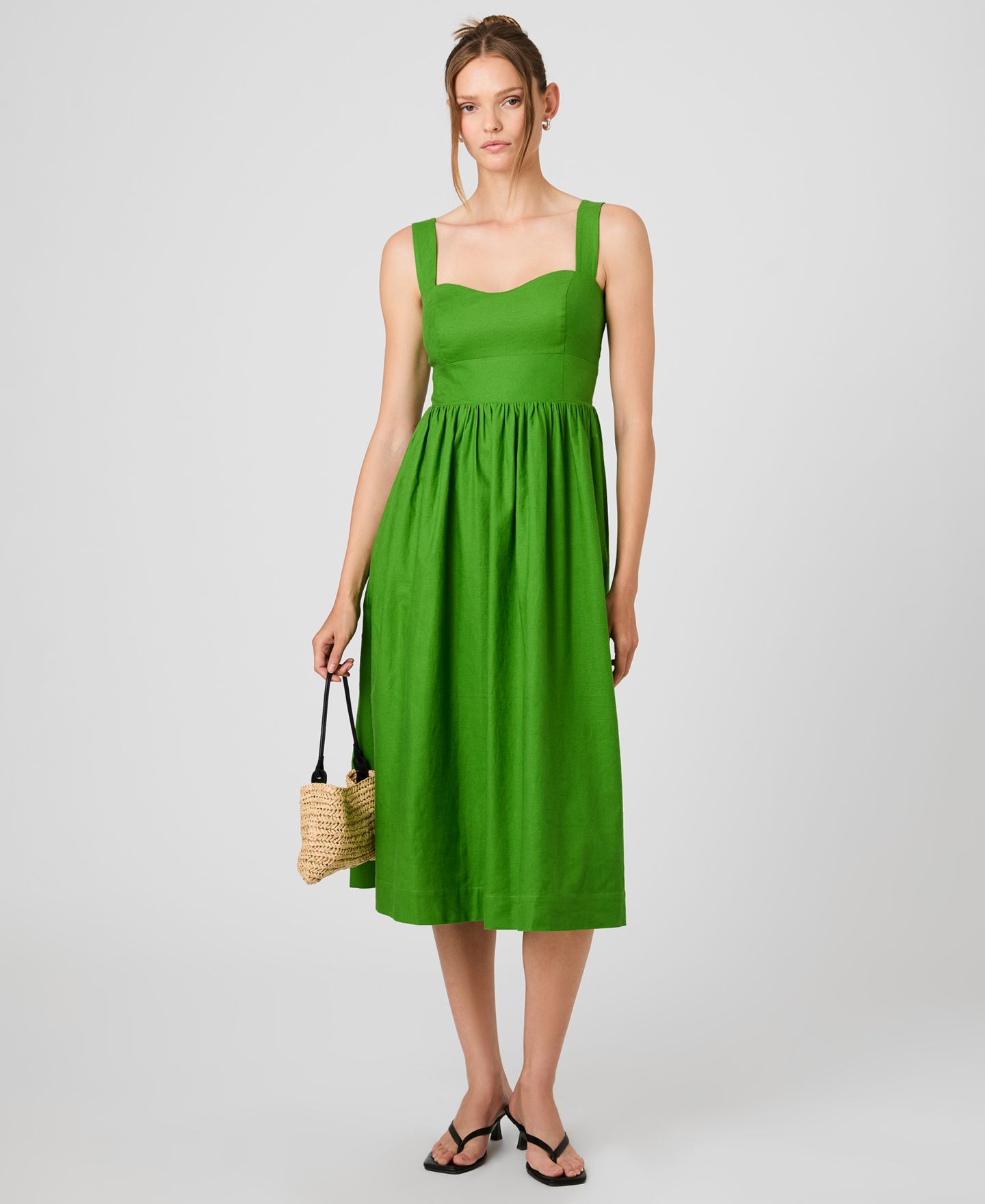 Женское платье French Connection Sleeveless Sweetheart Neck, цвет: Зелёный — фото 2
