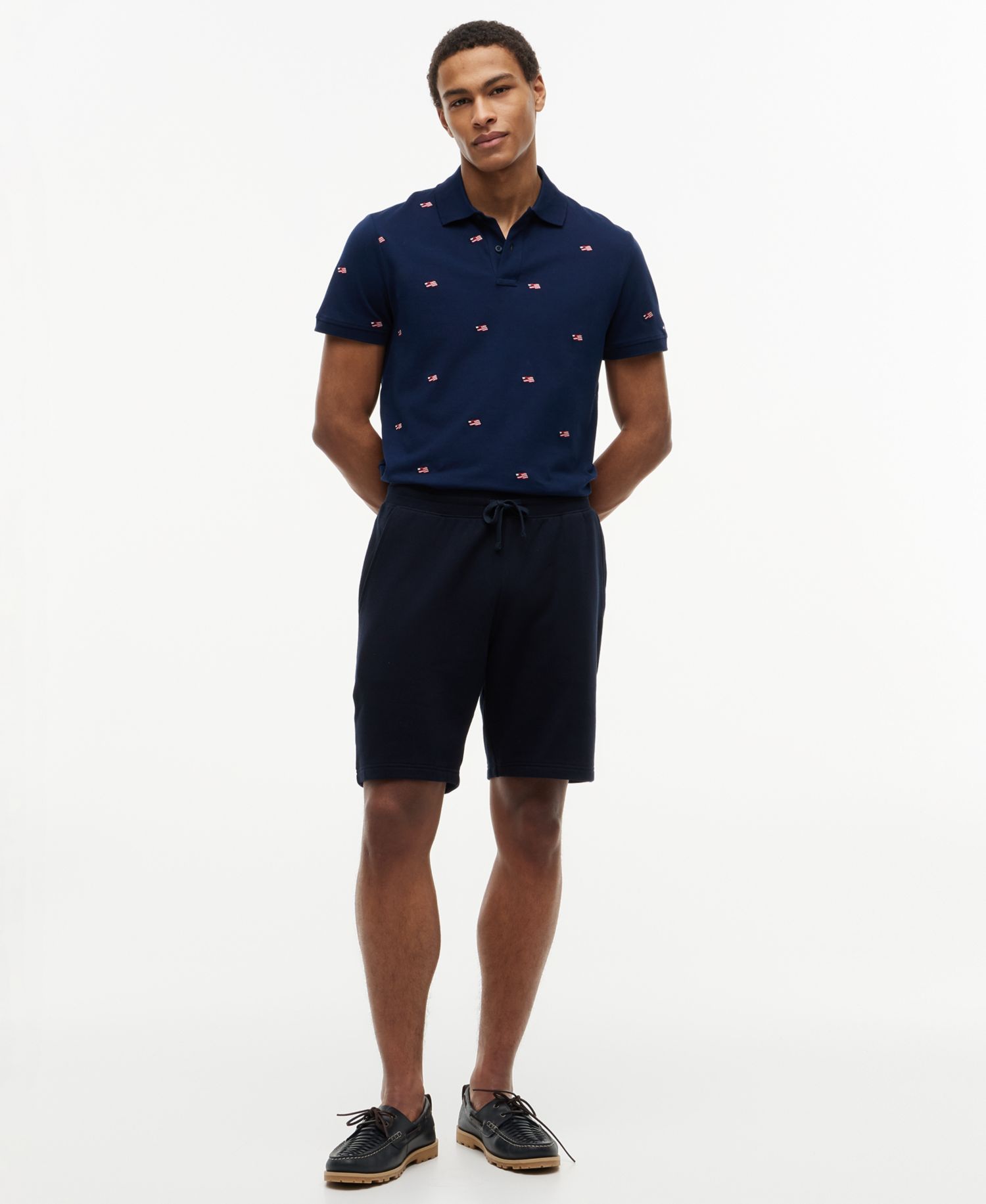 Men's Embroidered Flag Polo Shirt