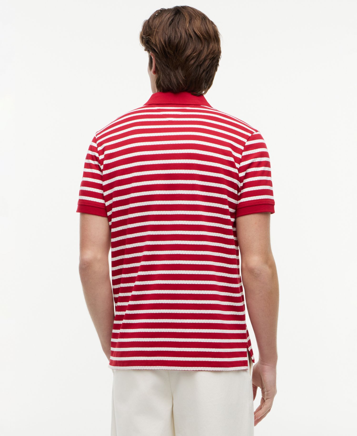 Men's Regular-Fit Perforated Jersey Stripe Polo Shirt