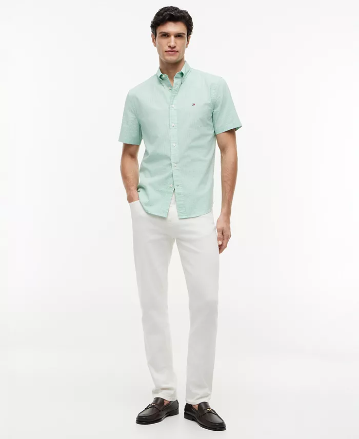 Men's Regular-Fit Flex Poplin Gingham Short-Sleeve Shirt - thumbnail 2