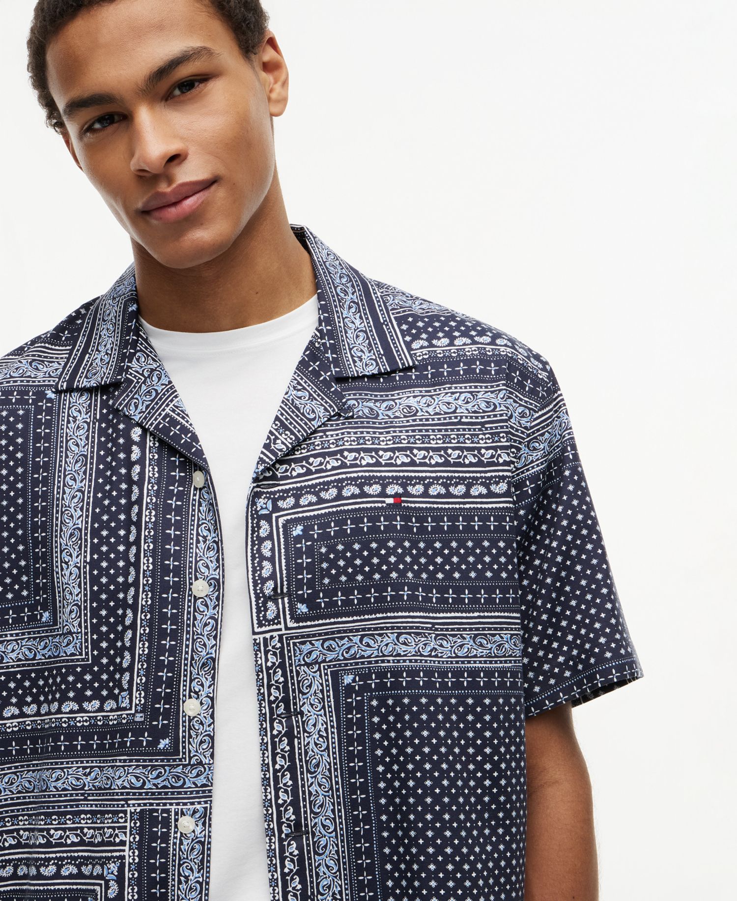 Men's Regular-Fit Bandana Print Shirt