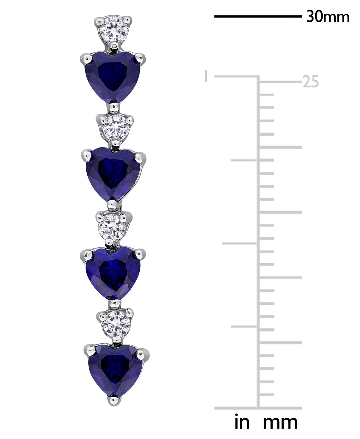 Lab Created Blue Sapphire (2-1/6 ct. t.w.) & Lab Created White Sapphire (1/3 ct. t.w.) Drop Earrings in Sterling Silver (Also Available in Pink Sapphire)